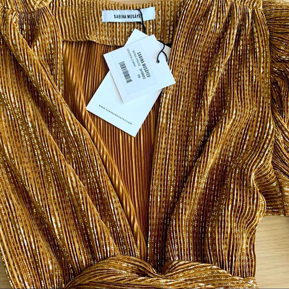 COPY - NEW! Sabina Musayev Mona Gold Metallic Dress - NWT - Picture 9 of 16